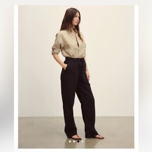 Buck Mason Black Tailored Trousers High-Waisted Relaxed Fit
